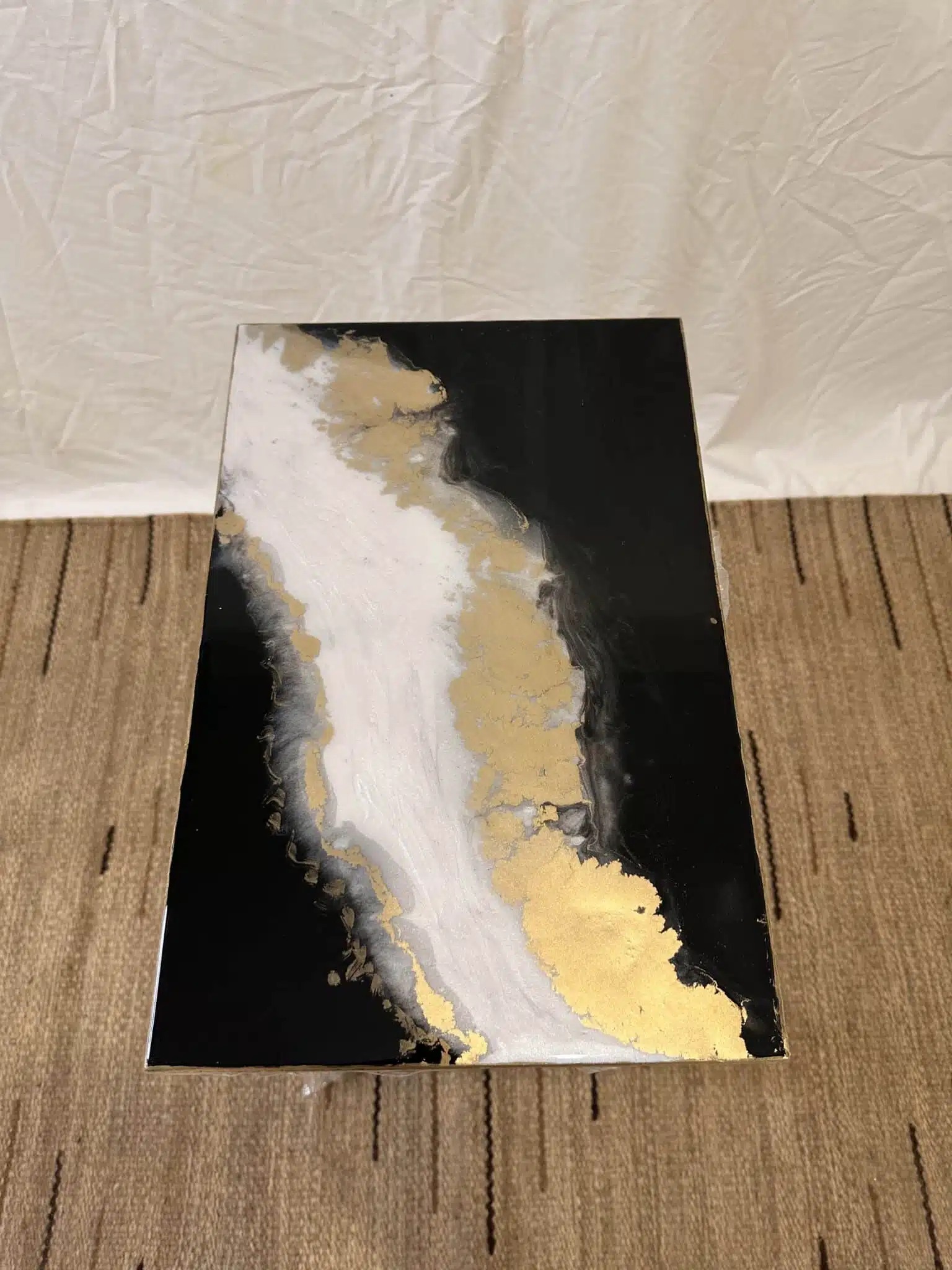 Golden-Black Table Set 4 black-gold table big size