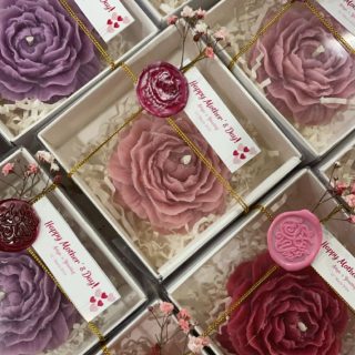 Jouri flower pink collection scented candles with package-set of 4