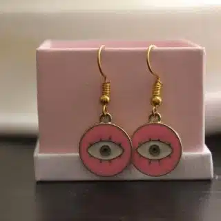 Pink Evil eye Earrings