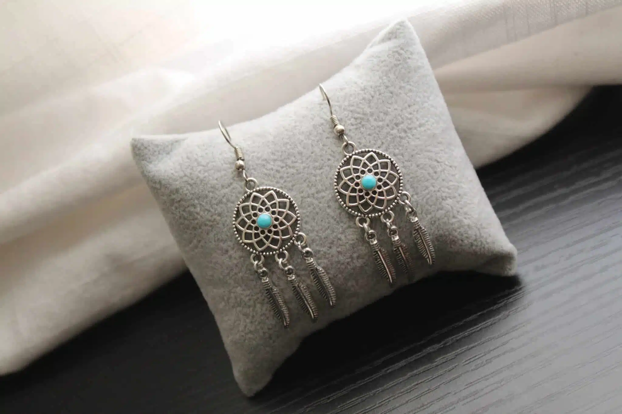 Turquoise DreamCatcher Earrings 1 Turquoise DreamCatcher Earrings