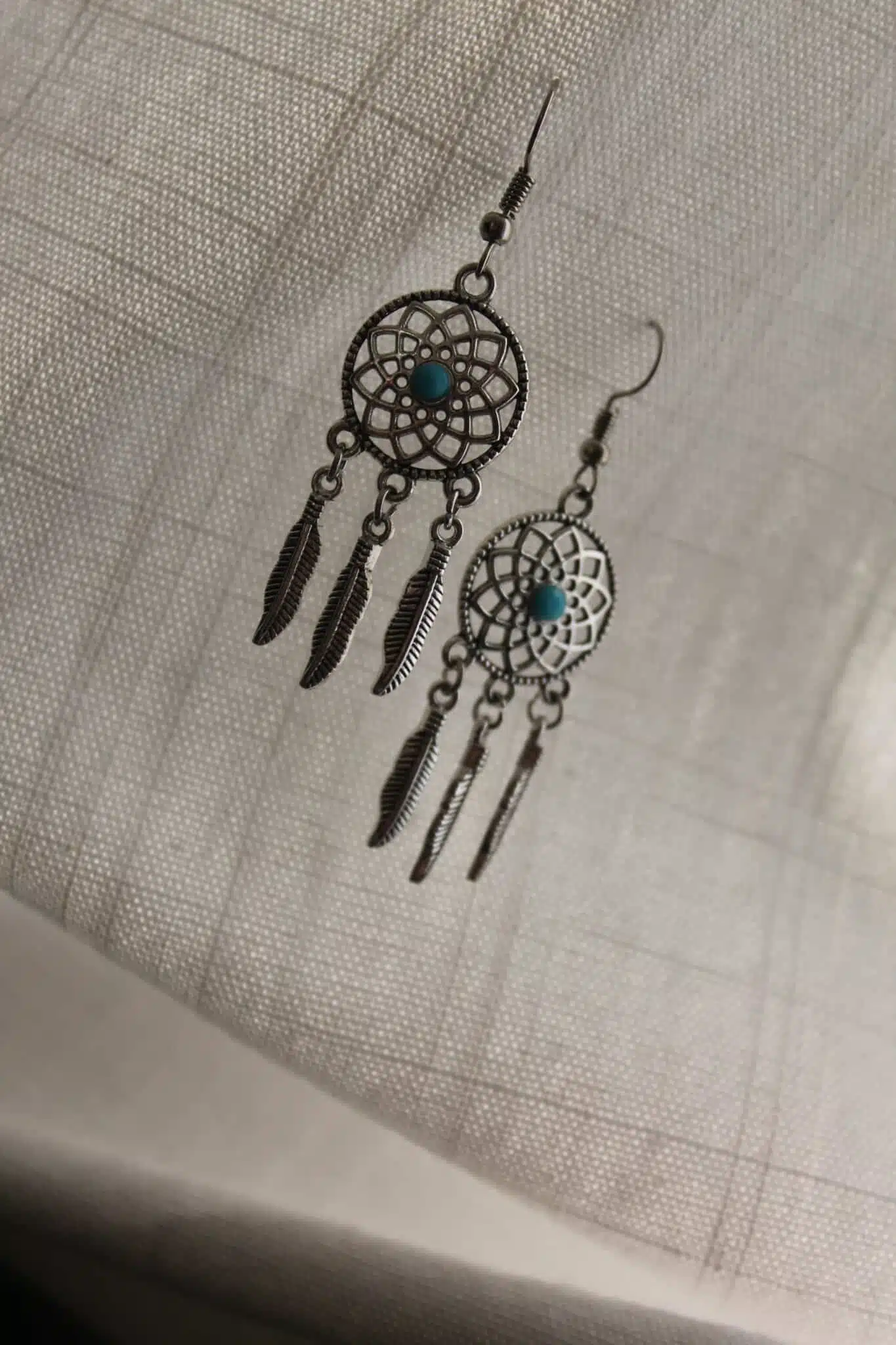 Turquoise DreamCatcher Earrings 2 IMG 2821 scaled