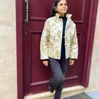 Double faced kimono cotton jacket