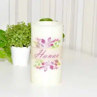 Colorful Flowers Candle Set, Personalized Candles, Flameless Candle