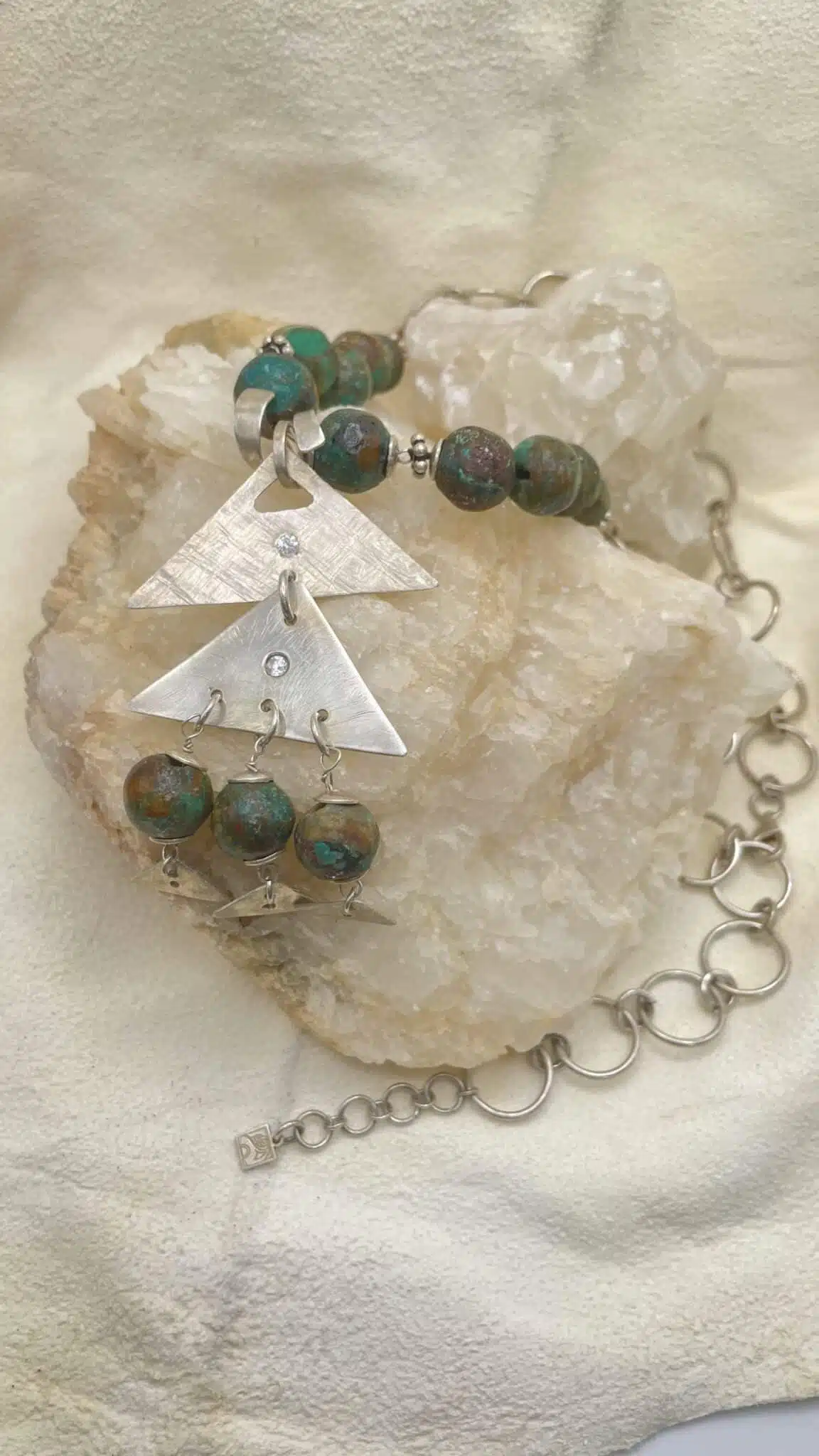 Silver necklace with abou_hamata turquoise beads 5 IMG 3053 scaled