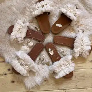 Shell macrame slipper