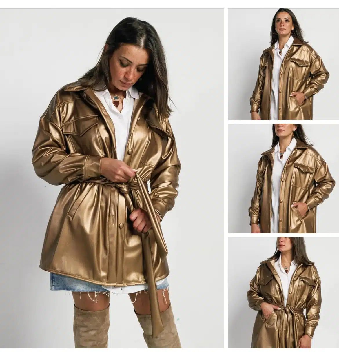 Metallic golden leather jacket 1 Metallic golden leather jacket