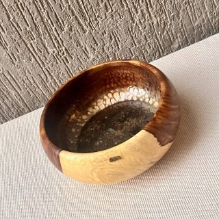 Medium Golden Brown Wood Bowl