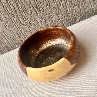 Medium Golden Brown Wood Bowl