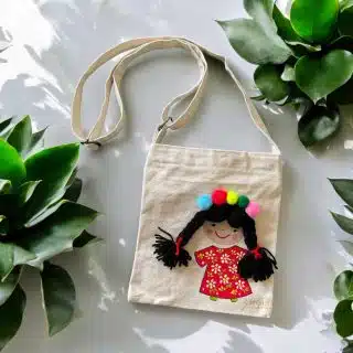 Handpainted Fabric Cotton cross Bag