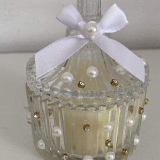 glass decorated scented candle