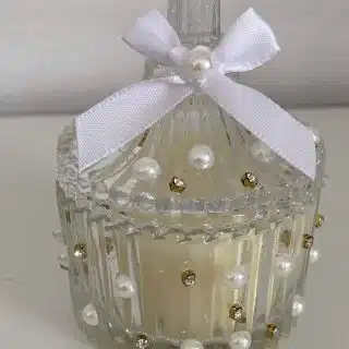 glass decorated scented candle