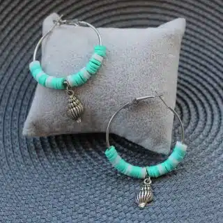 Seashell turqo earring