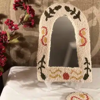 Floral arched mirror frame