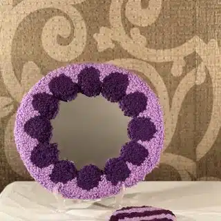 Shades of purple rounded mirror frame