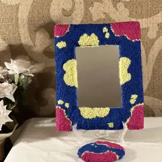 Blue and foshya rectangular mirror frame