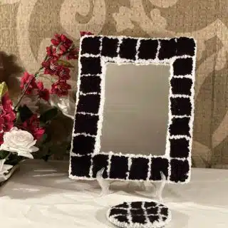 Black and white rectangular mirror frame