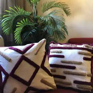 Cushion cover with punch needle