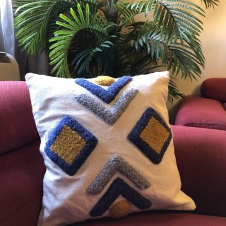 Cushion cover with punch needle