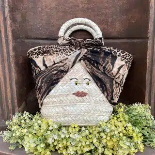 LOLA in Leopard Straw Bag