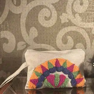 Colored jute clutch