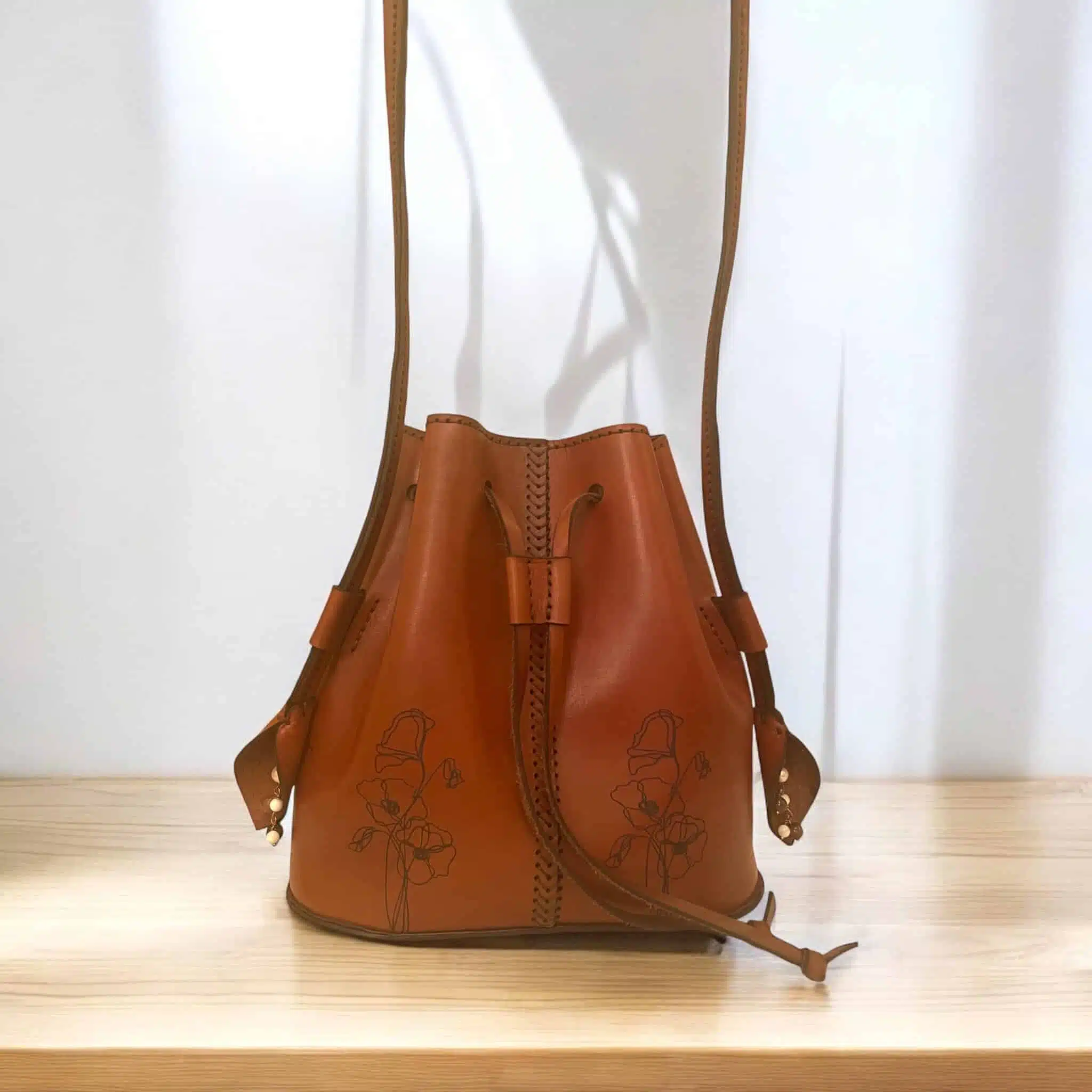 Handmade Genuine leather Bucket Bag 5 IMG 4560 scaled