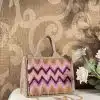 Zigzag tufted jute bag