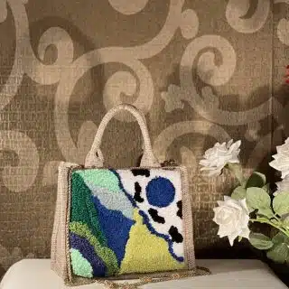 Colored tufted jute bags