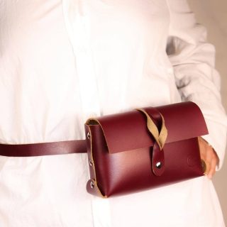 genuine leather belt bag