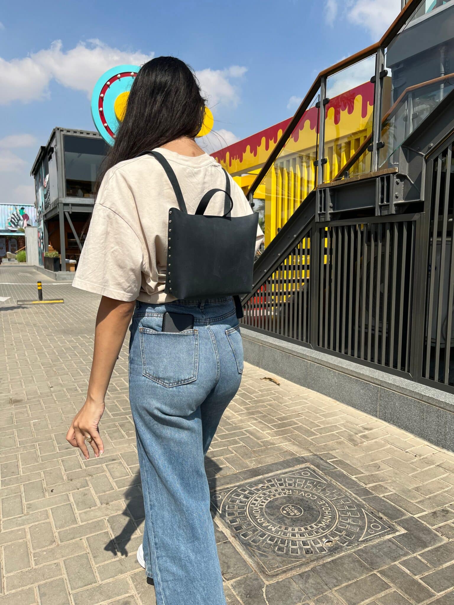 leather Backpack 1 leather backpack black