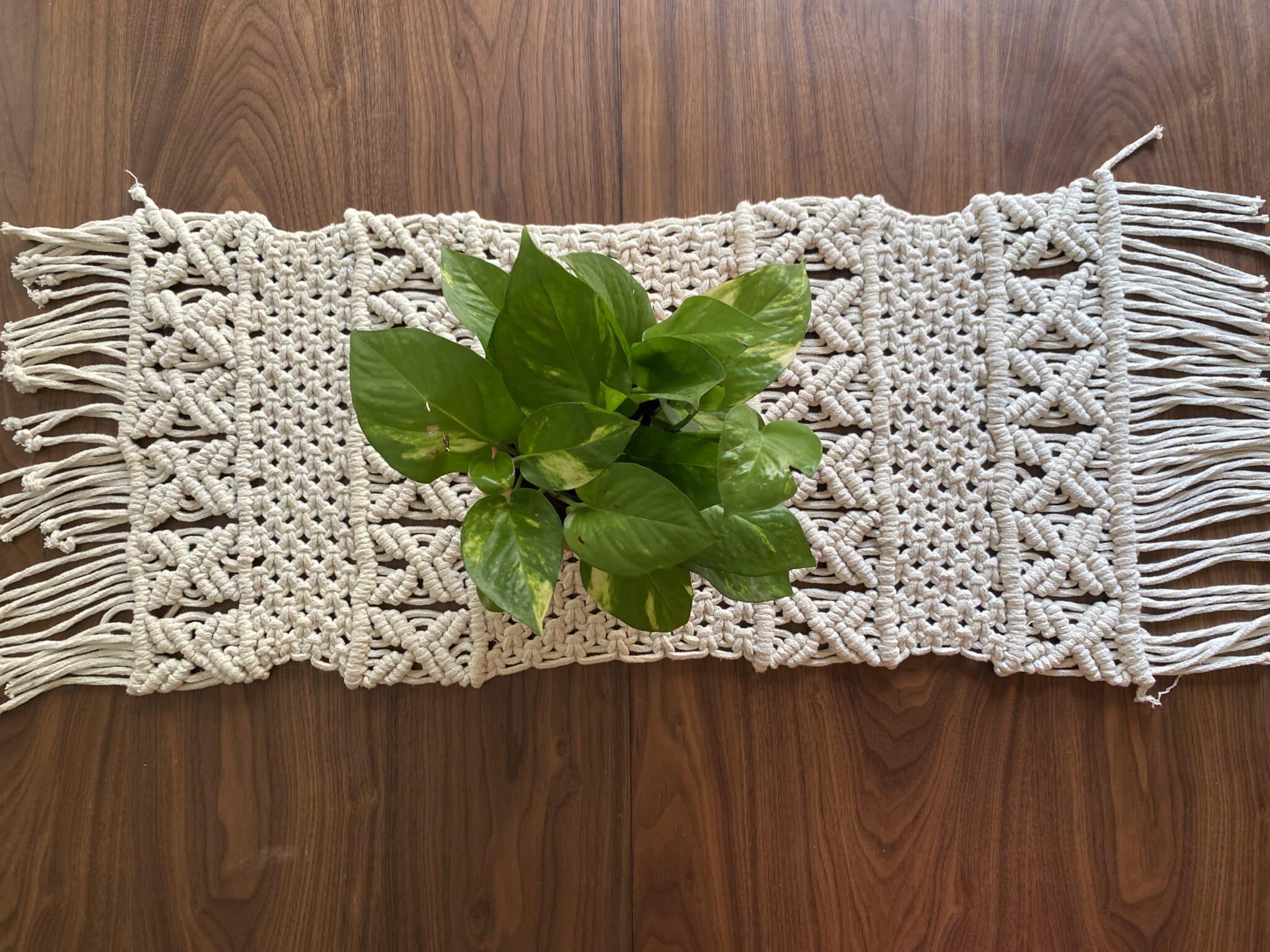 Boho Macrame table runner 2 IMG 5337 scaled