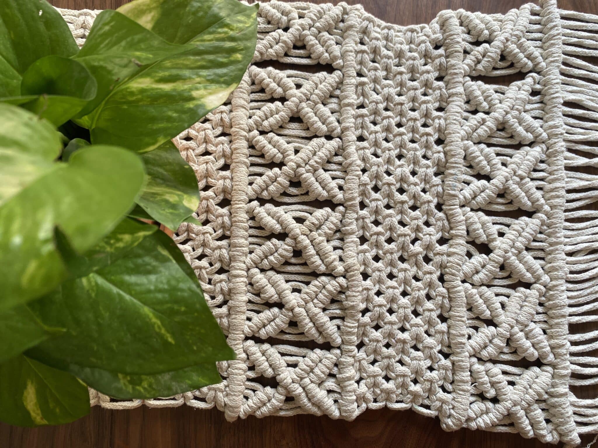 Boho Macrame table runner 3 IMG 5340 scaled