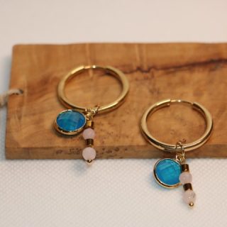 Stainless steel round earrings medium size