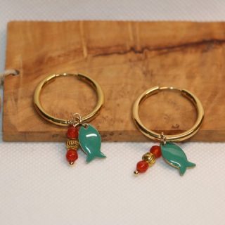 Stainless steel round earrings medium size