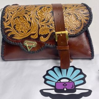 Genuine leather gamila bag with wallet inside the bag