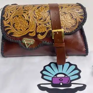 Genuine leather gamila bag with wallet inside the bag