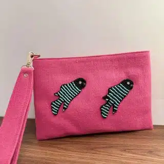 Pink fish pouch