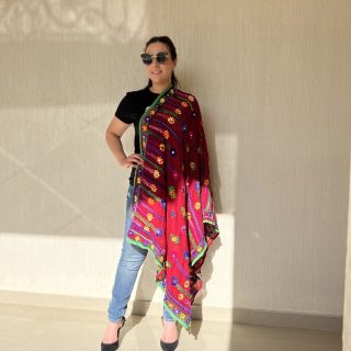 Indian embroidery shawl
