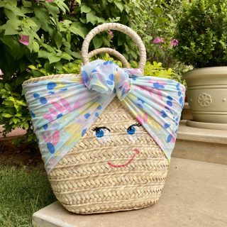 LOLA Blue Straw Bag