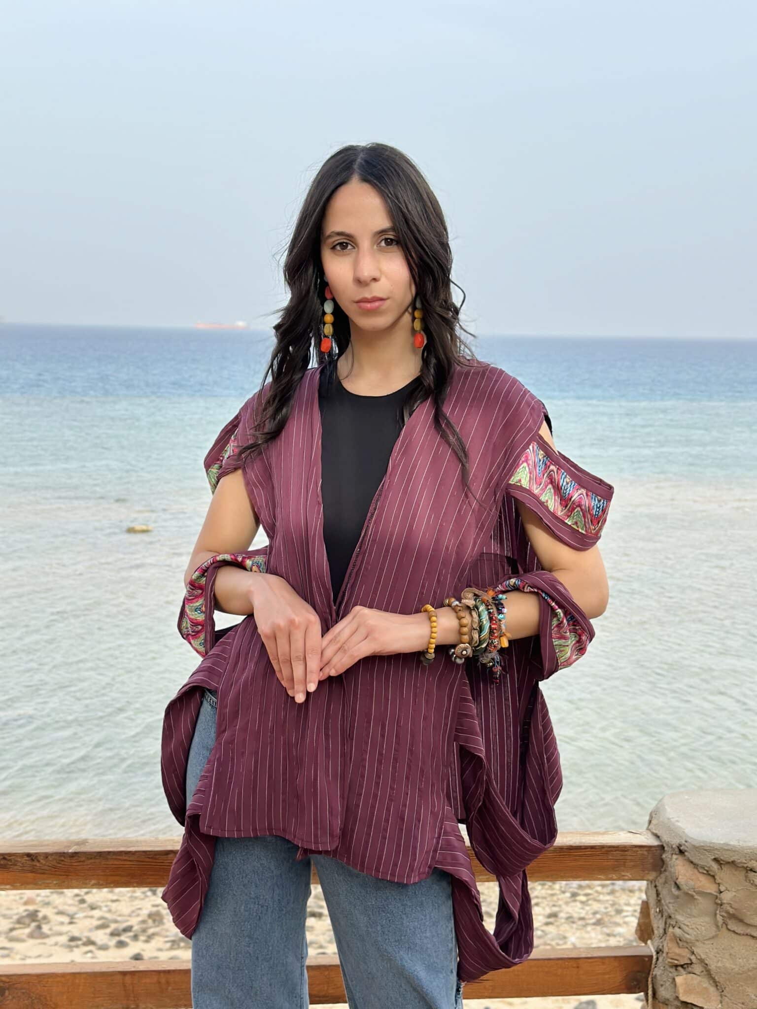 Gypsy bohemian vest in raspberry 2 IMG 5994 1 scaled