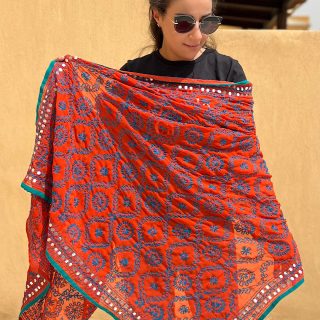 Indian embroidery shawl