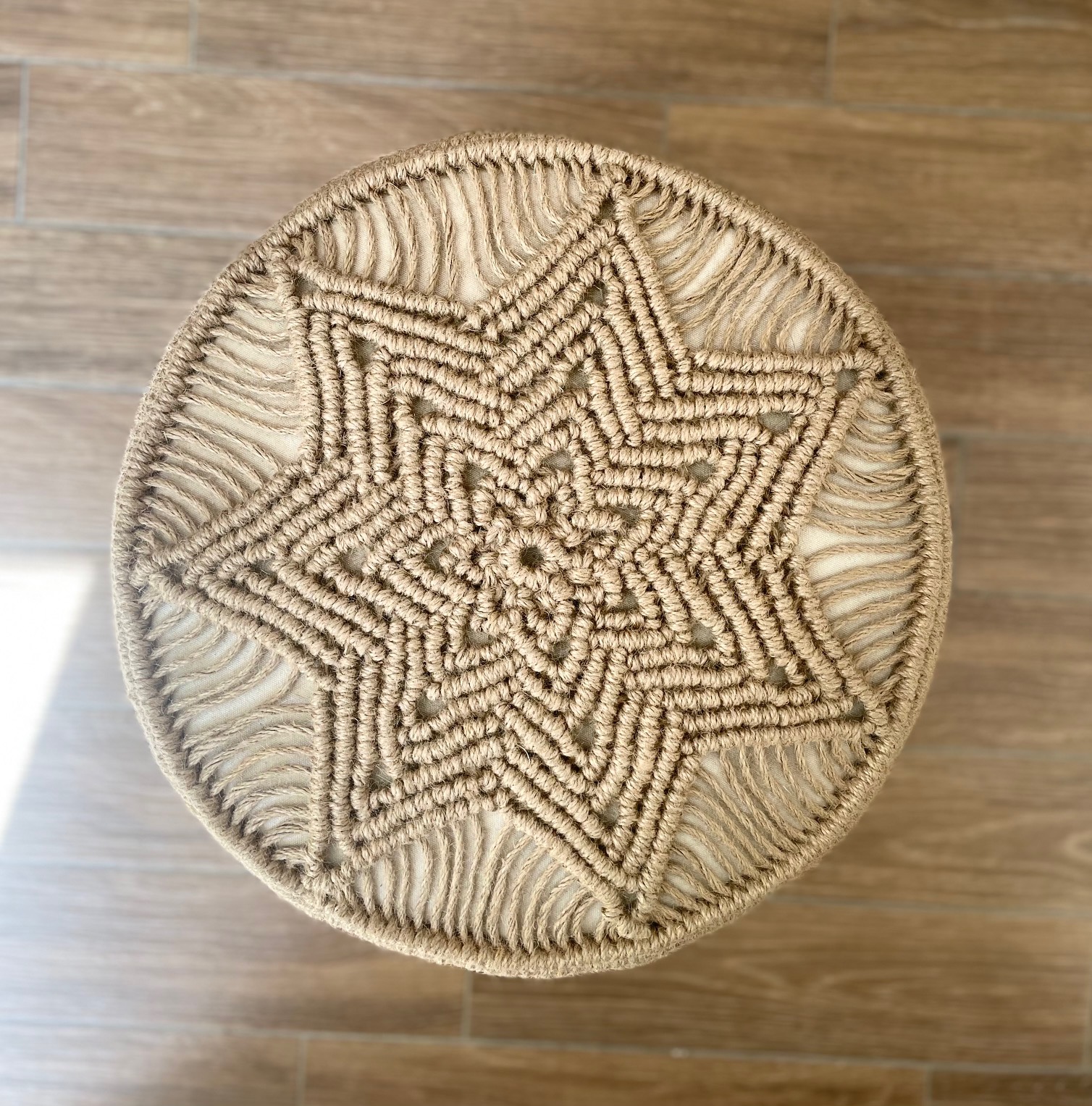 Star Puff 1 Jute Macrame handmade puff