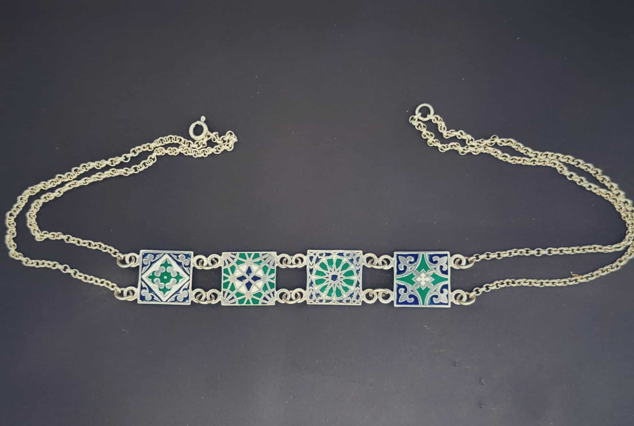 Sterling silver colored Andalusian tile Chocker 3 IMG 6413 1 scaled