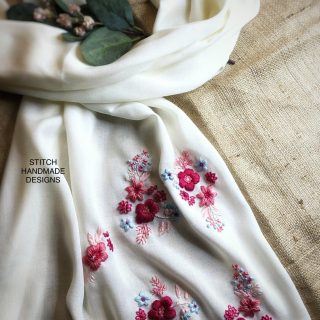 Roseate Floral Pashmina.