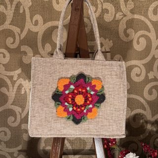 Floral jute bag
