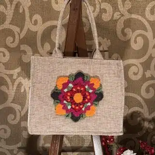 Floral jute bag