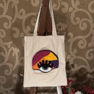 Colored eye tote bag