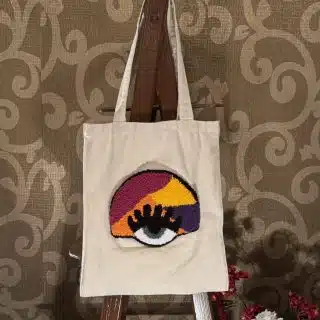 Colored eye tote bag