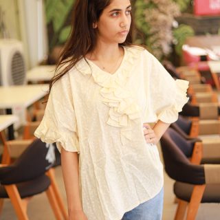 Oversized Light Yellow Cotton Blouse