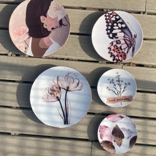 Boho Girl Wall Plates