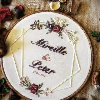 Engagement or marriage wooden hoop with handle